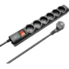 Image de Multiprise Surtension Trust 6 prises + Interrupteur 1,8m (Noir) #4POURCENT