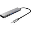 Image de Hub USB-C 3.2 Trust Halyx - 3 ports USB-A + lecteur de cartes (Argent) #4POURCENT