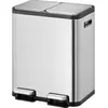 Image de EKO - EcoCasa 1 Poubelle à pédale 30+30 litres - Acier inoxydable - Acier inoxydable mat