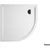 Image de RIHO Davos receveurs de douche quart de cercle, écoulement 90mm, avec pieds et tablier, blanc brillant, D002021005