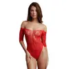 Image de Teddy sans entrejambe en strass - Rouge
