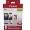 Image de Canon PG560 XL Noir + CL561 XL Couleur, 2 cartouches + 50 feuilles de papier photo - Neuf