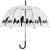 Image de Esschert Design Parapluie Oiseaux sur ligne électrique Transparent TP166