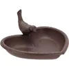Image de Bain D'Oiseaux En Fonte - Coeur - L 14,9 Cm X L 17 Cm X H 7,8 Cm - Livraison Gratuite
