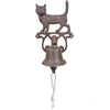 Image de Esschert Design Cloche de porte Chat Marron antique - Fonte