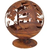 Image de Brasero rond - Découpe laser - D 57,5 x H 66 cm - Effet rouille