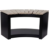 Image de Banc en acier avec siège en bois incurvé - Noir/Beige - L 90,2 x P 37,8 x H 48 cm