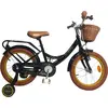 Image de Vélo Volare Ashley 14 pouces pour filles, noir   frein à rétropédalage et frein à main, avec roues d'entraînement amovibles et panier