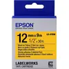Image de Epson Cassette d'étiquettes LK-4YBW - Haute adhérence - noir sur jaune - 12mmx9m, Sc