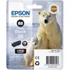 Image de Epson Polar Bear - Lot d'une cartouche d'encre 26 Polar Bear Claria Photo Black, rendement standard, noir photo, encre à base de colorants, 4,7 ml, 1 pièce, 200 pages.