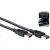 Image de ACT SB3011, 1 m, USB A, USB A, USB 3.2 Gen 1 (3.1 Gen 1), mâle/mâle, noir