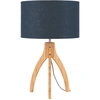 Image de GOOD&MOJO - Lampe de table Annapurna - Bleu/Bambou - Ø36cm lampe de table - lampe de chevet, salon, chambre à coucher