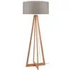 Image de GOOD&MOJO - Lampadaire Everest - gris foncé/bambou - Ø60cm pour salon, chambre à coucher