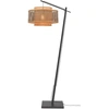 Image de GOOD&MOJO - Lampadaire Bhutan - Bambou noir/naturel - 75x30x176cm pour salon, chambre à coucher