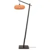 Image de GOOD&MOJO - Lampadaire Palawan - Bambou noir/naturel - 68x40x176cm pour salon, chambre à coucher