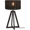 Image de GOOD&MOJO - Lampe de table Iguazu - Bambou/Jute Noir - Ø30x51cm lampe de table - lampe de chevet, salon, chambre à coucher