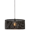 Image de GOOD&MOJO - Lampe à suspendre Java - Bambou Noir - Ø50cm Lampe à suspendre - Lampe de table à manger - Lampe de salon - Lampe de chambre à coucher - Salon
