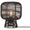 Image de GOOD&MOJO - Lampe de table Tanami - Rotin Noir - Ø27cm Lampe de table - Lampe de chevet, Salon, Chambre à coucher