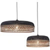 Image de GOOD&MOJO - Lampe à suspendre Ubud - Noir/Bambou - Ø60+Ø40cm Lampe à suspendre - Lampe de table à manger - Lampe de salon - Lampe de chambre à coucher - Salon