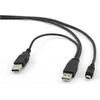 Image de gembird Doppeltes USB-A zu mini USB Kabel, 0,9m
