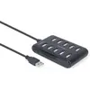Image de Gembird UHB-U2P10P-01 Concentrateur USB 2.0 10 ports, noir