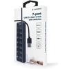 Image de Gembird UHB-U3P7P-01 Hub USB 3.1 (Gen 1) 7 ports avec commutateurs, noir