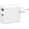 Image de GEMBIRD Gembird TA-UC-PDQC65L-W-01 mobile device charger Universal White AC Fast charging Indoor