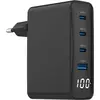 Image de GEMBIRD Universal charger 100W GaN 1xUSB-A 3xUSB-C fast charger LCD black