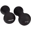 Image de Haltères courts à l'os 3kg acier/PU noir 2pcs
