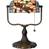 Image de Clayre & Eef Lampe de table Tiffany 27x20x36 cm Bleu Marron Métal Papillon