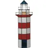 Image de Clayre & Eef Lampe de table Tiffany Phare 21x56 cm Rouge Blanc Verre