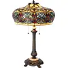 Image de Clayre & Eef Lampe de table Tiffany Ø 47x71 cm Bleu Verre
