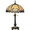 Image de Clayre & Eef Lampe de table Tiffany Ø 50x80 cm Beige Bleu Verre Libellule