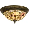 Image de Clayre & Eef Plafonnier Tiffany Ø 38x19 cm Beige Rose Verre Fleurs