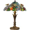Image de Clayre & Eef Lampe de table Tiffany Ø 52x65 cm Bleu Vert Verre Papillon