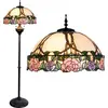 Image de Clayre & Eef Lampadaire Tiffany Ø 50x164 cm Rose Vert Verre Rose