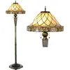 Image de Clayre & Eef Lampadaire Tiffany Ø 46x168 cm Beige Verre