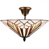 Image de Clayre & Eef Plafonnier Tiffany Ø 40x28 cm Blanc Marron Métal