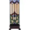 Image de Clayre & Eef Lampe de table Tiffany 17x17x44 cm Beige Bleu Verre