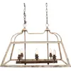 Image de Clayre & Eef Lampe à suspendre 87x35x60 cm blanc marron bois