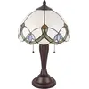 Image de Clayre & Eef Lampe de table Tiffany Ø 30x50 cm Beige Vert Verre Fleurs