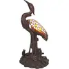 Image de Clayre & Eef Tiffany lampe de table oiseau 58 cm brun jaune verre