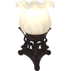 Image de Clayre & Eef Lampe de table Fleur Ø 12x20 cm Blanc Polyrésine