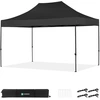 Image de Vonroc Tente De Réception 3x4,5 M Noire Pliante Easy Up Oxford 420d Pvc Pt502xx