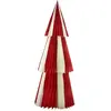 Image de Arbre de Noël en papier d'abeille, naturel   Rouge et blanc   210 cm
