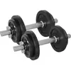 Image de Haltères Tunturi en fonte pour un total de 20 kg - Set d'haltères avec fermeture à vis - Ensemble d'haltères - 2 barres d'haltères - 30mm