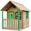 Image de Alex Maison Enfant En Bois Fsc Maison De Jeux Pour L'Extérieur / Jardin En Marron & Vert Maisonnette / Cabane De Jeu Avec Des Fenêtres & Véranda - Axi