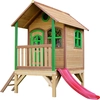 Image de Axi Tom Maison Enfant Avec Toboggan Rouge | Aire De Jeux Pour L'Extérieur En Marron & Vert | Maisonnette / Cabane De Jeu En Bois
