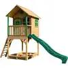 Image de Sarah Maison Enfant Avec Bac À Sable & Toboggan Vert Aire De Jeux Pour L'Extérieur En Marron & Vert Maisonnette / Cabane De Jeu En Bois Fsc - Axi