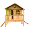 Image de Axi Stef Maison Enfant Avec Toboggan Rouge | Aire De Jeux Pour L'Extérieur En Marron & Vert | Maisonnette / Cabane De Jeu En Bois